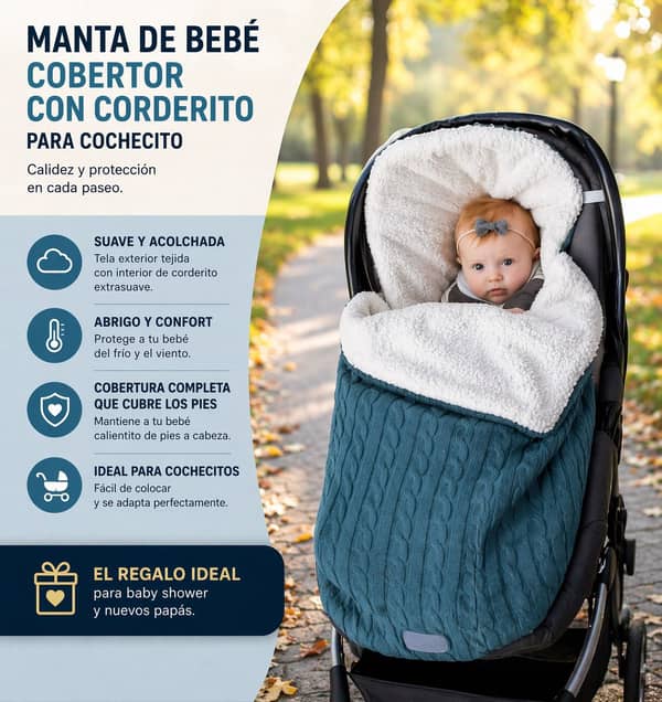 Manta Cobertor bebe lana y corderito